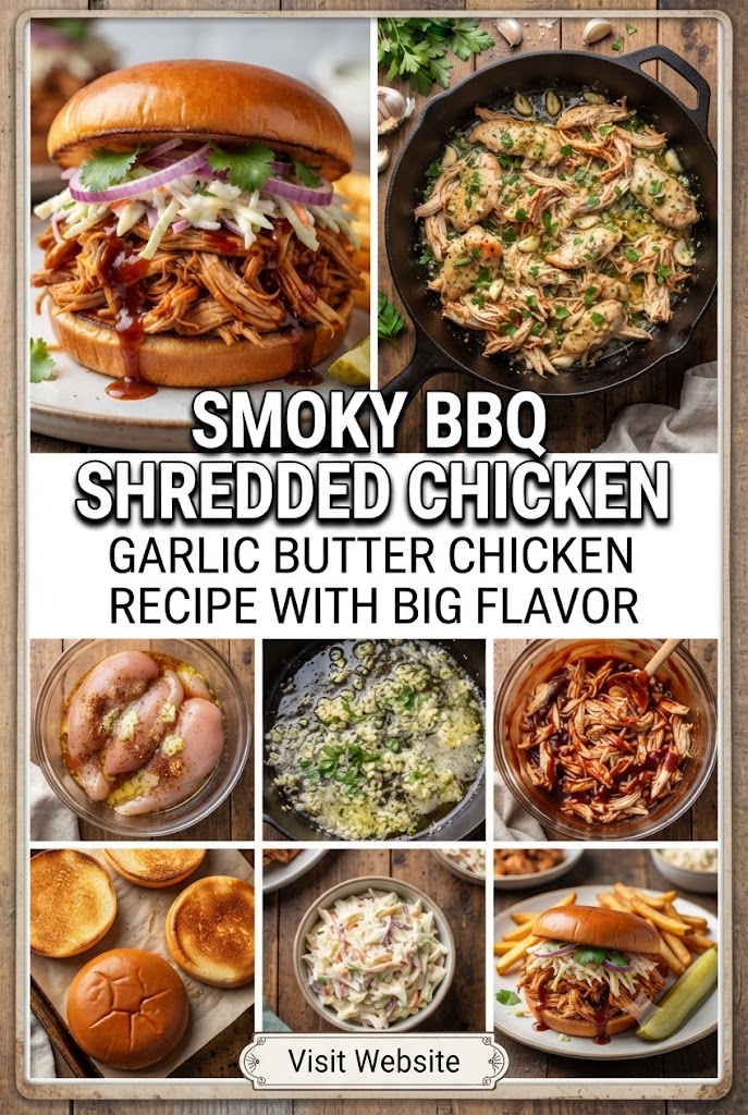 Smoky BBQ Shredded Chicken – Garlic Butter Chicken Recipe With Big Flavor