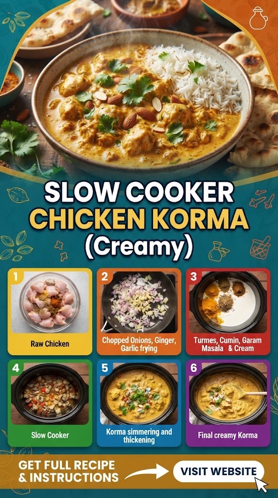 Slow Cooker Chicken Korma (Creamy)