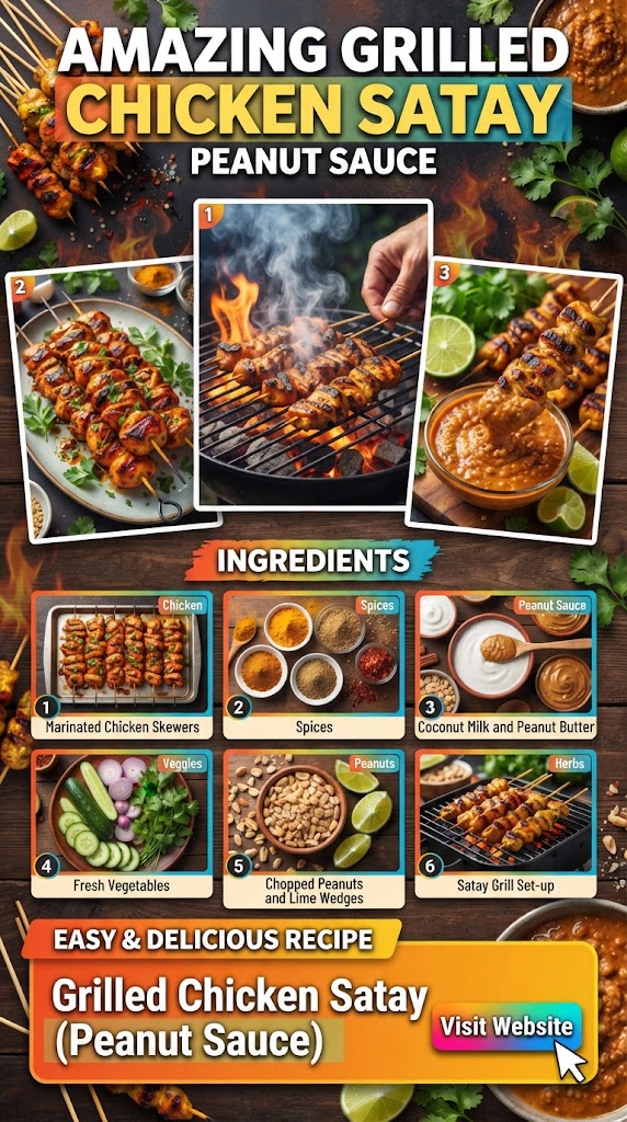 Grilled Chicken Satay (Peanut Sauce)