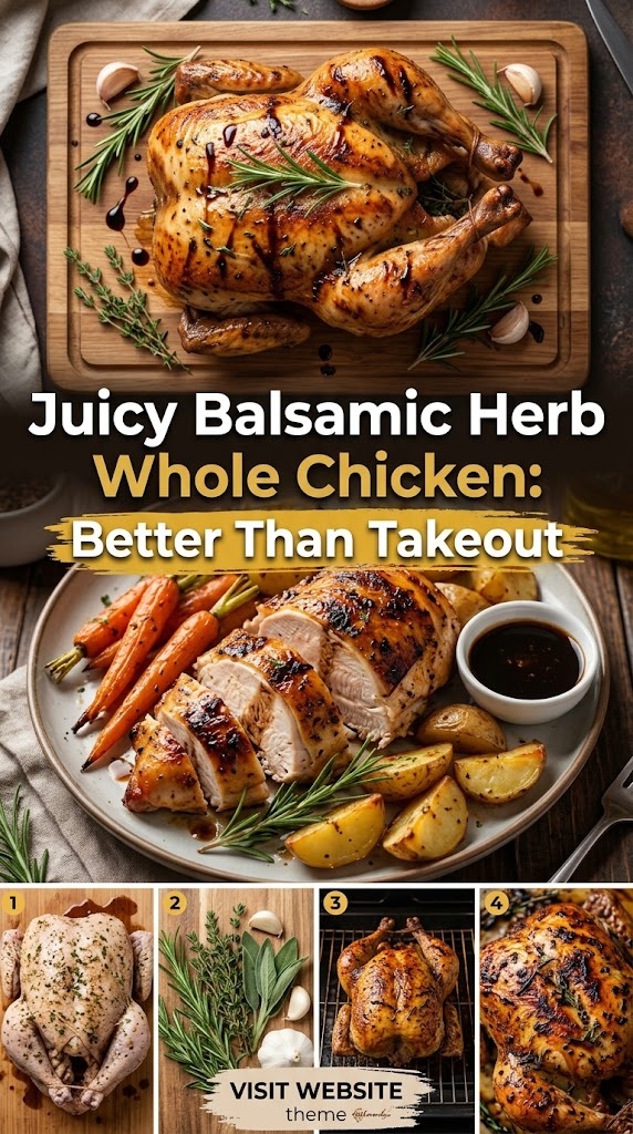 Juicy Balsamic Herb Whole Chicken: Better Than Takeout